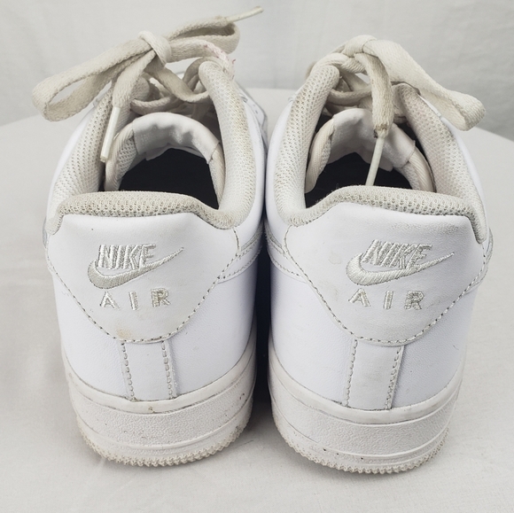 Nike Air Force One's White Leather Shoes Sz 8 - Picture 3 of 8